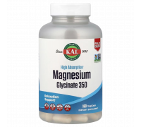 Магний глицинат 350, Magnesium Glycinate 350, KAL, 160 вегетарианских капсул