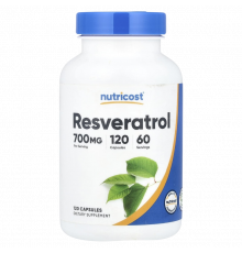 Ресвератрол, Resveratrol, Nutricost, 120 капсул