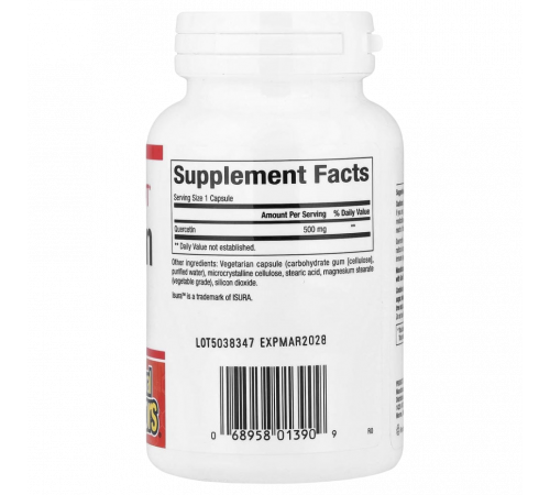 Кверцетин 500 мг, Quercetin 500 mg, Natural Factors, 60 вегетарианских капсул