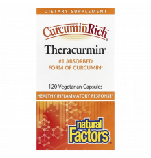 Куркумин, Theracurmin, Natural Factors, 120 вегетарианских капсул
