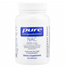 N-ацетилцистеин, NAC, Pure Encapsulations, 90 капсул