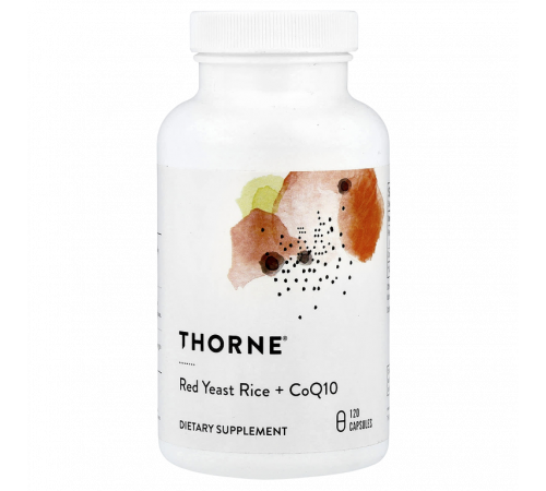 Красный дрожжевой рис с коэнзимом Q10, Red Yeast Rice + CoQ10, Thorne, 120 капсул