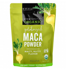 Органический желатинизированный порошок маки, Organic Gelatinized Maca Powder, Viva Naturals, 454 г
