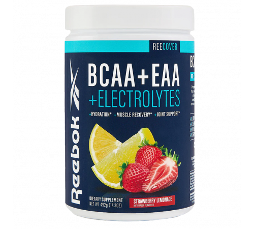 BCAA+EAA+Electrolytes, ReeCover, Reebok, 492 г, Strawberry Lemonade