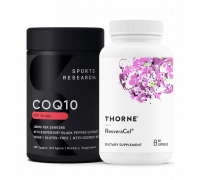 Комплект для продления молодости: Коэнзим Q10 100 мг + ResveraCel®, Sports Research + Thorne