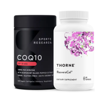 Комплект для продления молодости: Коэнзим Q10 100 мг + ResveraCel®, Sports Research + Thorne