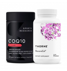 Комплект для продления молодости: Коэнзим Q10 100 мг + ResveraCel®, Sports Research + Thorne
