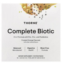 Complete Biotic, апельсин в глазури, Thorne, 30 пакетиков
