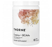 Креатин и BCAA со вкусом персика и манго, Creatine + BCAAs, Thorne, 432 г