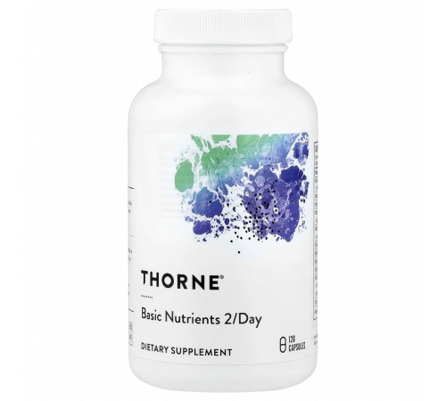 Базовые питательные вещества 2 раза в день, Basic Nutrients 2/Day, Thorne, 120 капсул