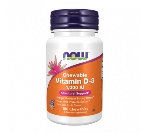 Витамин Д3, Vitamin D3, Now Foods, 180 жевательных таблеток