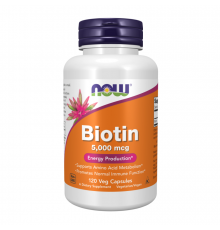 Биотин 5000 мкг, Biotin 5000 mcg, Now Foods, 120 капсул
