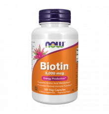 Биотин, Biotin, Now Foods, 120 капсул