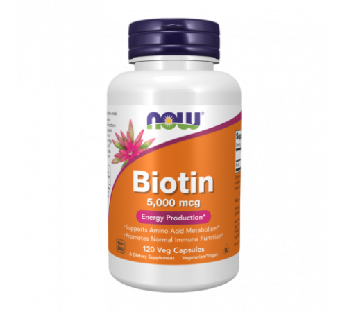 Биотин, Biotin, Now Foods, 120 капсул