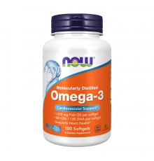 Омега-3, Omega-3, Now Foods, 100 капсул
