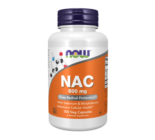 N-ацетилцистеин 600 мг, NAC 600 mg, Now Foods, 100 капсул