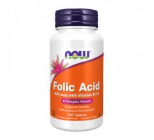 Фолиевая Кислота и Витамин B12, Folic Acid with B12, Now Foods, 250 таблеток