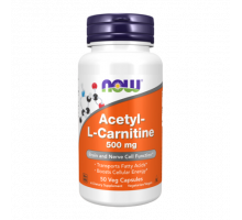 Ацетил-L-карнитин, Acetyl-L-Carnitine 500 mg, Now Foods, 50 капсул