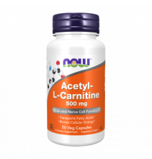 Ацетил-L-карнитин, Acetyl-L-Carnitine 500 mg, Now Foods, 50 капсул