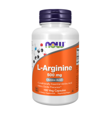 L-Аргинин 500 мг, L-Arginine 500 mg, Now Foods, 100 капсул