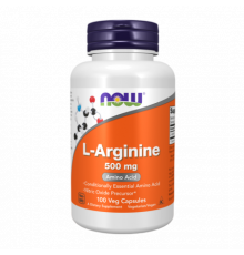L-Аргинин, L-Arginine, Now Foods, 100 капсул