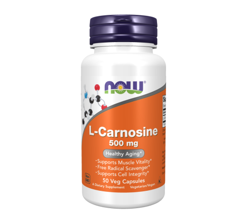 L-карнозин 500 мг, L-Сarnosine 500 mg, Now Foods, 50 капсул