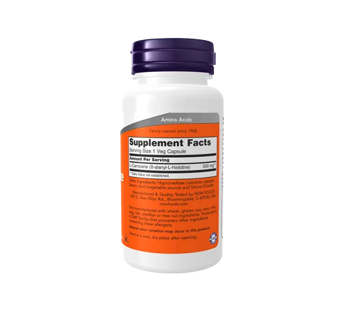 L-карнозин 500 мг, L-Сarnosine 500 mg, Now Foods, 50 капсул