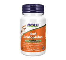 Ацидофильные лактобактерии, 4x6 Acidophilus, Now Foods, 60 вегетарианских капсул