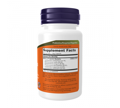 Ацидофильные лактобактерии, 4x6 Acidophilus, Now Foods, 60 вегетарианских капсул