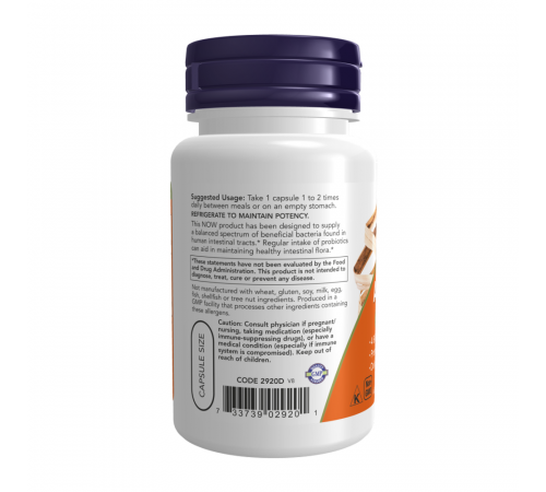 Ацидофильные лактобактерии, 4x6 Acidophilus, Now Foods, 60 вегетарианских капсул