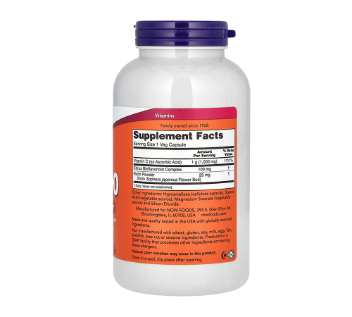 Витамин C 1000 мг, Vitamin C-1000 mg, Now Foods, 250 капсул