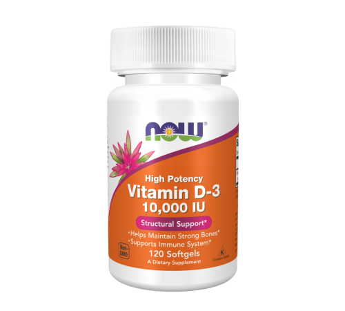 Витамин Д3 10000 МЕ, Vitamin D-3 10000 IU, Now Foods, 120 капсул