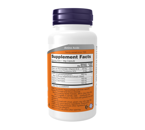 5-гидрокситриптофан, 5-HTP 200 mg, Now Foods, 60 капсул