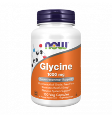 Глицин 1000 мг, Glycine 1000 mg, Now Foods, 100 капсул