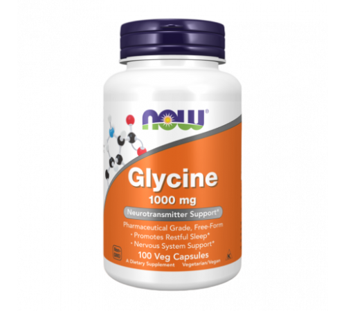 Глицин, Glycine, Now Foods, 100 капсул