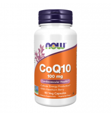 Коэнзим Q10 с ягодами боярышника 100 мг, CoQ10 100 mg, Now Foods, 90 капсул