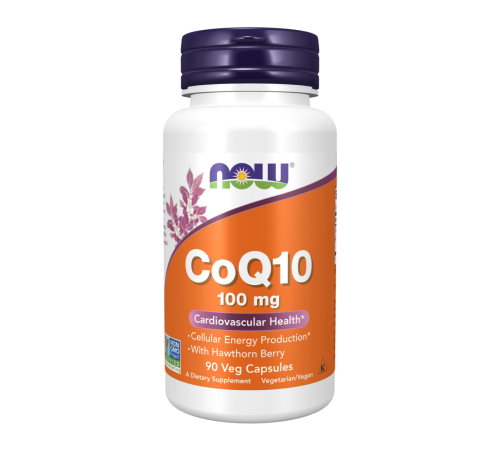 Коэнзим Q10 с ягодами боярышника 100 мг, CoQ10 100 mg, Now Foods, 90 капсул