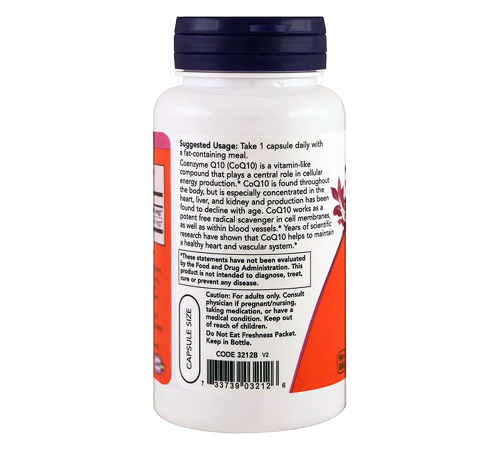 Коэнзим Q10 с ягодами боярышника 100 мг, CoQ10 100 mg, Now Foods, 90 капсул
