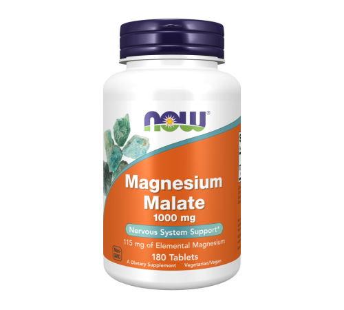 Малат магния 1000 мг, Magnesium Malate 1000 mg, Now Foods, 180 таблеток