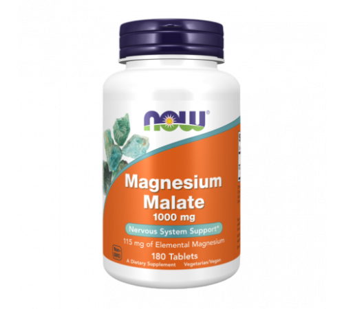 Малат магния, Magnesium Malate, Now Foods, 180 таблеток