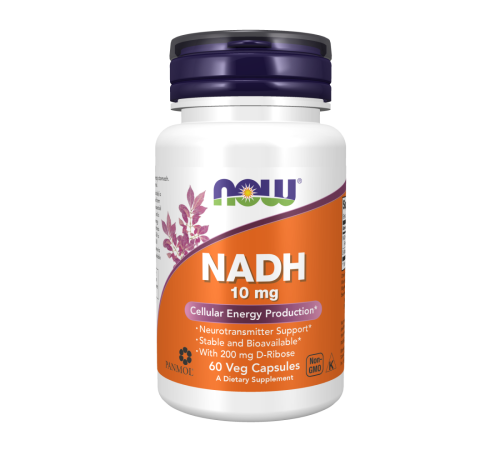 НАДХ 10 мг, NADH 10 mg, Now Foods, 60 капсул