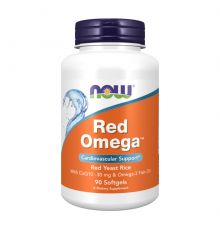 Красный ферментированный рис и Омега-3, Red Omega, Now Foods, 90 капсул
