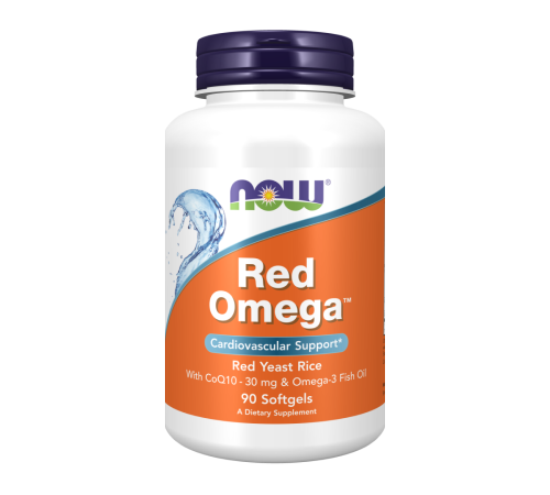 Красный ферментированный рис и Омега-3, Red Omega, Now Foods, 90 капсул