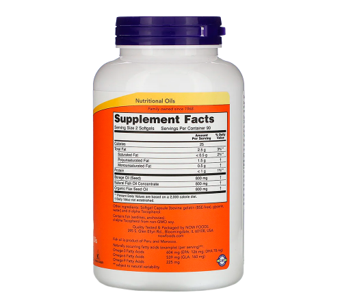 Супер Омега 3-6-9 1200 мг, Super Omega 3-6-9, Now Foods, 90 капсул