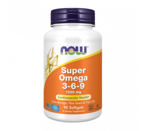 Супер Омега 3-6-9, Super Omega 3-6-9, Now Foods, 90 капсул
