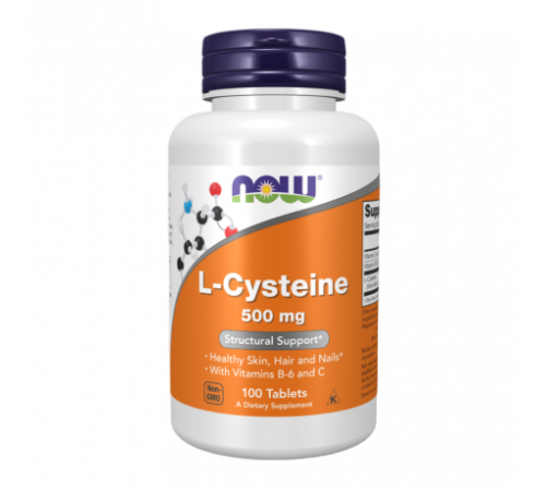 L-цистеин 500 мг, L-Cysteine 500 mg, Now Foods, 100 таблеток