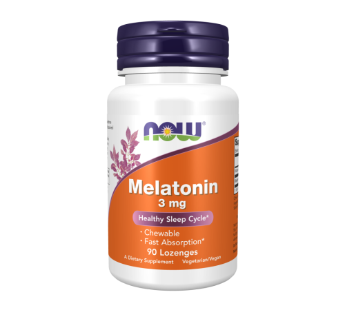 Мелатонин и витамин B6, Melatonin 3 mg, Now Foods, 90 капсул