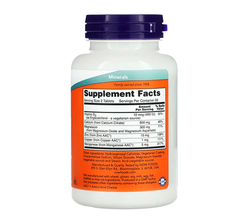 Цитрат кальция, Calcium Citrate, Now Foods, 100 таблеток