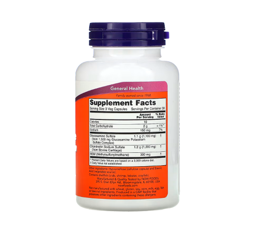 Глюкозамин и Хондроитин, Glucosamine & Chondroitin, Now Foods, 60 таблеток