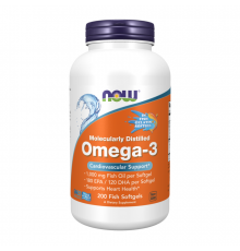Омега-3, Omega-3, Now Foods, 200 капсул